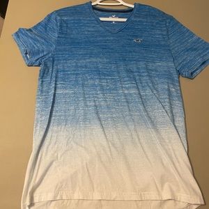 Blue/white gradient Must-Have collection Hollister V-neck T-shirt
